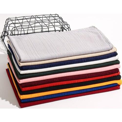 Luxury Shimmer Polyester Stretch Hijab Scarf Fashion Women Long Shawls Muslim Scarves Plain Pashmina Headscarf 180*70cm