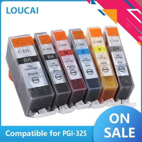 Compatible ink cartridges Compatible for CANON BCI-325 326 PGBK BCI-326BK BCI326C BCI326M BCI326Y BCI326GY inkjet cartridge