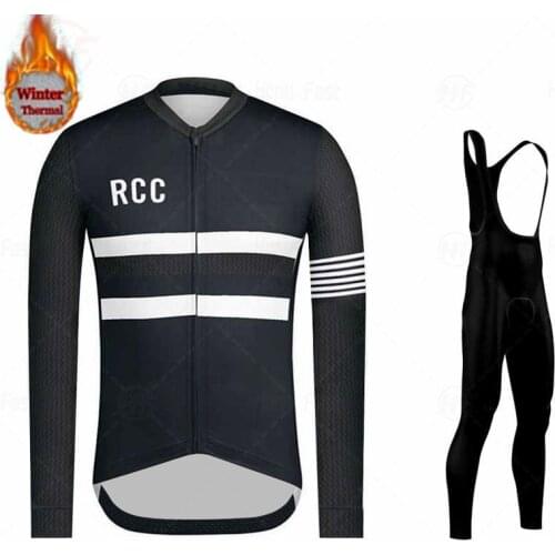 Warm 2021 Winter Thermal Fleece Cycling Clothing Mens Jersey Suit Outdoor Riding Bike Clothes MTB Long Bib Pants Set Raphaing
