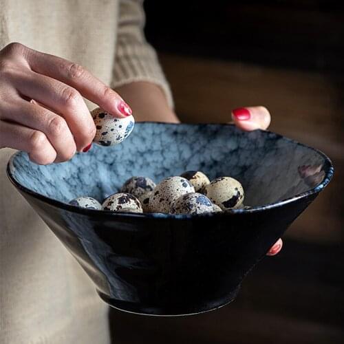 Japanese style ramen bowl, large bowl, marbled tableware, noodle bowl, soup bowl, noodle bowl, household large microwave bowl