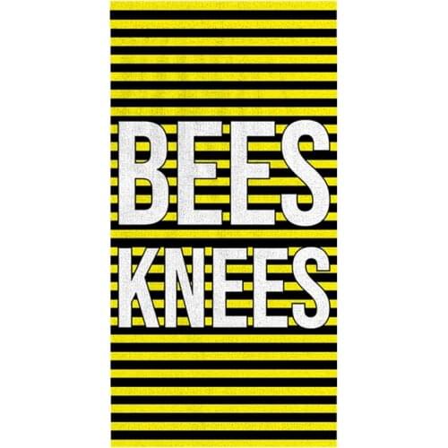 Funny joke Bees Knees Dried beach Sports towel Quick drying novelty Black yellow stripes Travel towels for swimming pool Geek