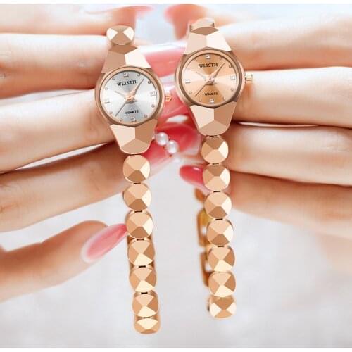 Ladies Waterproof Wristwatch Relogio Feminino Reloj Rose Gold Watches Women Quartz Clock Rhinestone Dress Bracelet Womens Watch