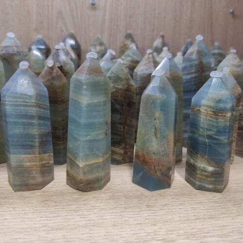 5-6cm 1pcs Blue-veined Stone Point Healing Crystal Dumortierite Tower Reiki Energy Mineral Obelisk For Home Decor