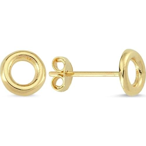 14k (585) Gold Plain Mini Circle Earrings