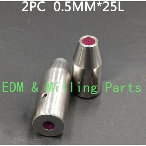 2PCS CNC EDM Drilling/Puncher Part Wire Cut Drill Ruby Electrical Guide OD 0.5MM*25MM For Drilling Puncher Mill Part