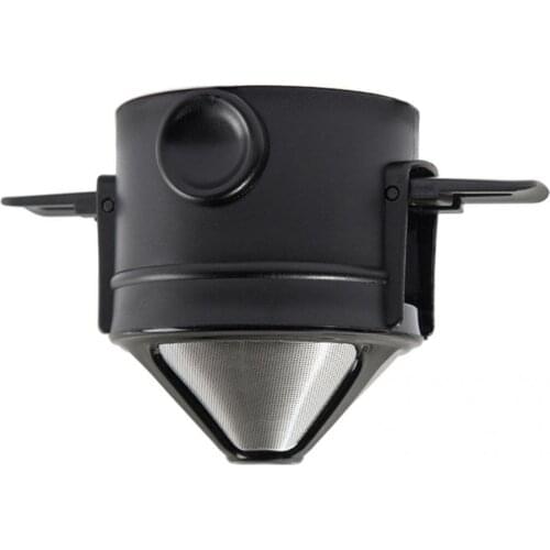 Stainless Steel 2Pcs Useful Paperless Coffee Dripper Strainer Portable Coffee Dripper No Odor for Household