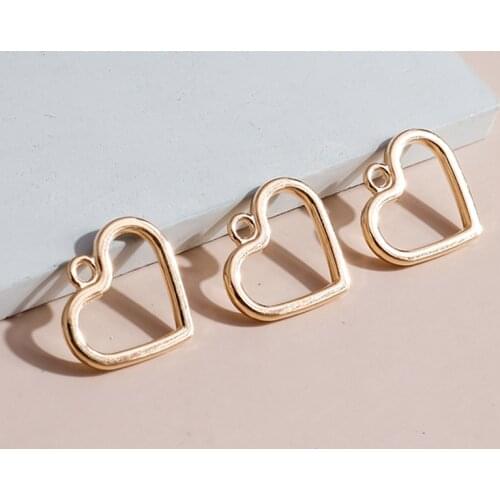 30pcs 20*18mm Fashion Hollow Couple Love Heart Charms Pendants for Bracelets Necklaces DIY Making Handmade Jewelry Accessories