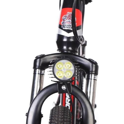 4 LED Electric Folding Bike Front Light Aluminum Alloy 12W Ebike IPX4 Waterproof Horn Headlight Bicycle Lamp Flashligh