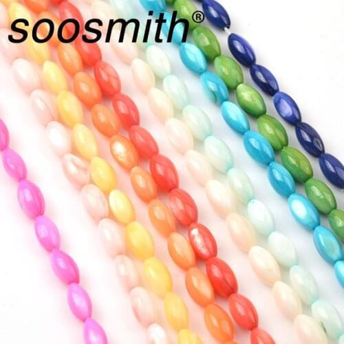 5x9mm color oval shell beads handmade spacer beads For Jewelry Making DIY Gift bracelet decoration Accessorie 40pcs length:37cm