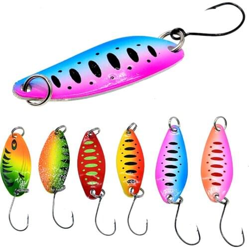 6PCS 3.5G/4.5G/5G Spoon Sequins Fishing Lure Metal Single Hook Spinner Bait Artificial Hard Bait Pike Bass Sea Fishing Tackle