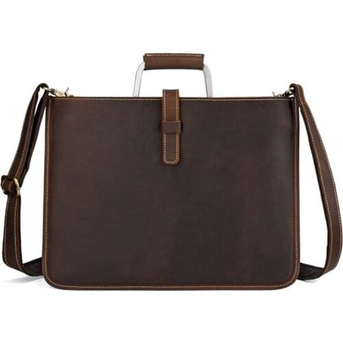 Business 14 inch Laptop Bag Men Genuine Leather Handbags Male Travel Briefcases Man Real Cow Leather Messenger Bags Shoulder bag