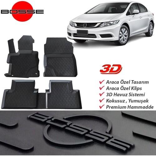 For Honda Civic Mat FB7 3D Pool 2012 2016 BOSSE