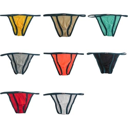 Breathable Sexy Mesh Thongs and G Strings Bikini Male Panties Tanga T Back Low Rise Erotic Lingerie Underwear