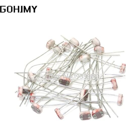 20PCS LDR Photo Light Sensitive Resistor Photoelectric Photoresistor 5528 GL5528 5537 5506 5516 5539 5549 For Arduino
