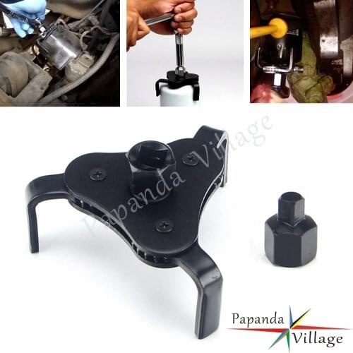 Adjustable Auto 3 Jaw Oil Filter Wrench Removal 2" to 4 1/2" Filters Fits for All Vehicles 1/2" 3/8" Square Drive or 7/8" Wrench