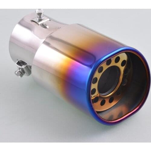 For Dazzle Half Burnt Blue Exhaust Muffler Silencer Tail Tip Pipe 35-65mm Inner [QPA138]