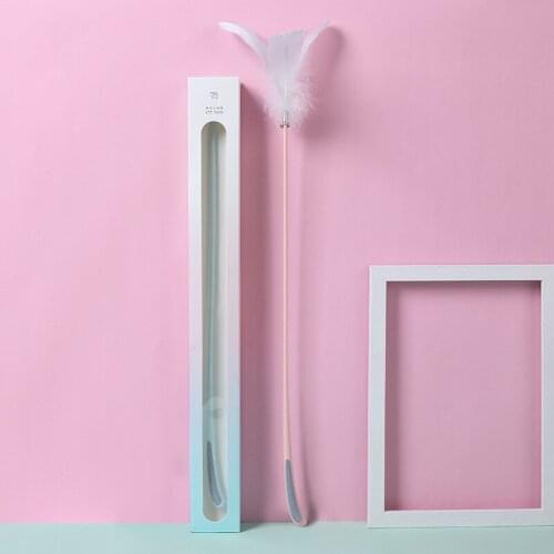60CM Pet Toy Funny Cat Stick High Elastic with Mixed Feathers Playing Rod Kitten Cat Toys Pets Product