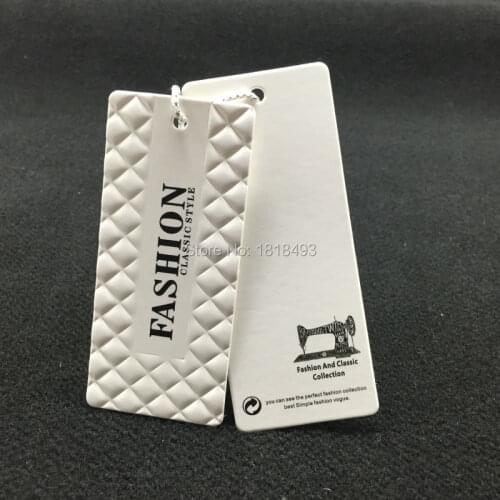 Customized top quality clothing embossed tags/garment shape cutting paper tag printing/clothing label/main label 1000 pcs a lot