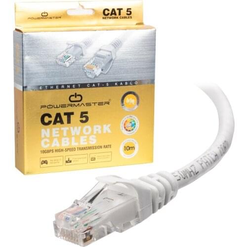 CABLE. CAT5 10 METER GRAY BOXED POWERMASTER