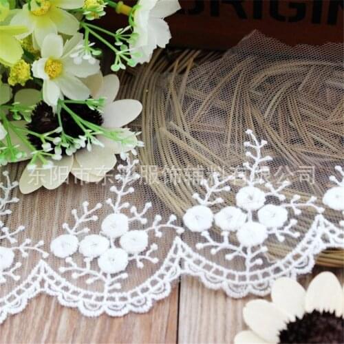 15yard*8.5cm Embroidery Lace Ribbon Decor Cotton Lace DIY Sewing Handmade Crafts Wedding Fashion Sleeve Skirt Edge Accessories