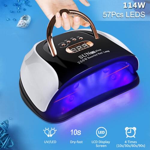 LED Nail Lamp UV Nail Dryer Gel Polish Drying Light Portable Professional for Salon Home Manicure Pedicure Machine 256W Fast Dry