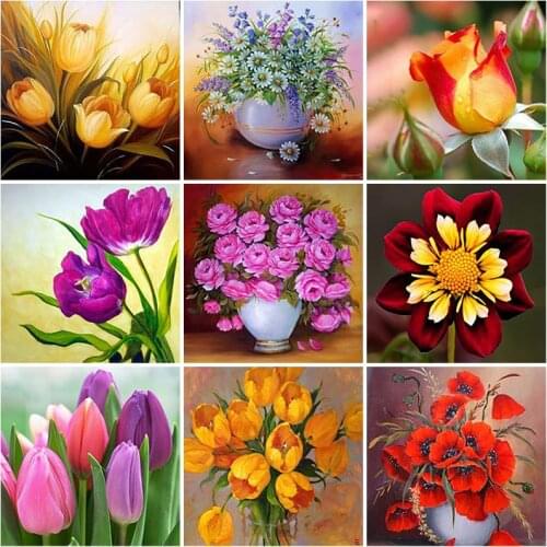 DIY Flower Vase 5D Diamond Painting Full Square Drill Diamond Embroidery Mosaic Cross Stitch Kit Floral Resin Gift Home Decor