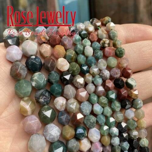 Natural Faceted Indian Agates Loose Beads Spacer Beads For Jewelry Making DIY Bracelet 15'Strand Wholesale Price 6/8/10mm
