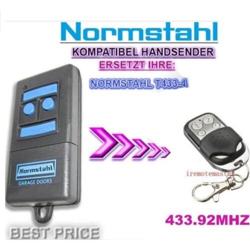 Normstahl T433-4 compatible replacement remote control. 433,92Mhz Rolling code Very good