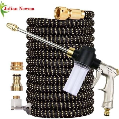 New 25FT-125FT High Pressure Washer Water Gun Garden Hose Foam Pot Car Wash Nozzle Power Sprinkler PVC Pipe Cleaning DropShip