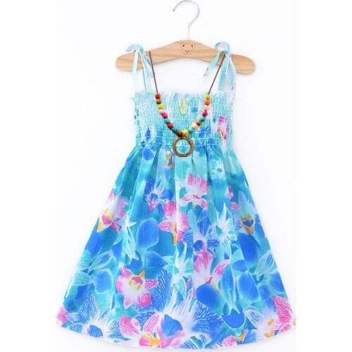 Girls Clothes 2021 Summer Baby Girl Dress Bohemian Sling Beach Sundress Children Princess Ruffles Flower Skirts 2 4 6 8 12 Years