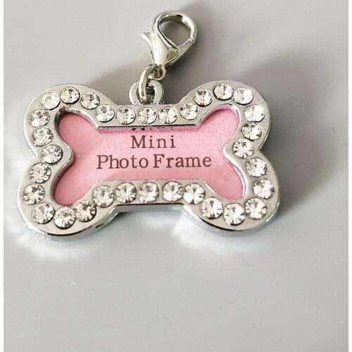Personalized Bone Shape Pets ID Name Tag Address Pendant Dog Puppy Collar Pink Pet Accessories Anti-Lost Card
