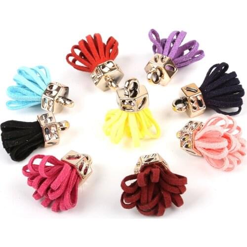 25mm Korean Suede Tassel For Keychain Leather Small Tassel Charm Pendant For Creative DIY For Jewelry Craft Findings Makin