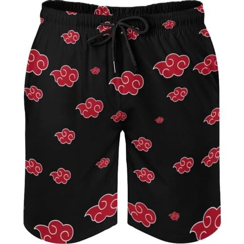 Summer Men Beach Short Breathable Quick Dry Humor Graphic Cloud R340 Sports Akatsuki (12) Male Shorts