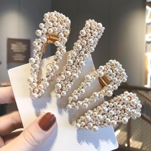 2020 Wedding Hair Accessories Hollow mitation Pearl Hair Clips Hairpins for Bridal Geometric Waterdrop Hairgrip Hair Accessories