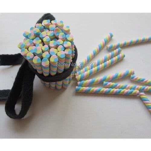 5pcs M-48 5mm Cute Twist Cane Fancy Nail Art Polymer Clay Cane Nail Art Decoration