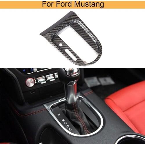 Car Interior Side Gear Shift Panel For Ford Mustang 2015 2016 2017 Carbon Fiber Inside Strip Decor Cover LHD