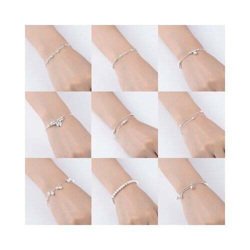 925 Stamped Silver Plated Bracelet fashion simple personality sweet Bracelet & Bangle for Women Wedding Party Jewelry Gifts