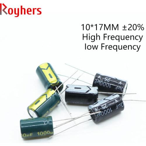 10Pcs 10*17 High Frequency Low ESR Aluminum Electrolytic Capacitor Kit 16V 25V 35V 63V 50V 330UF 470UF 680UF 3300UF Assorted Set