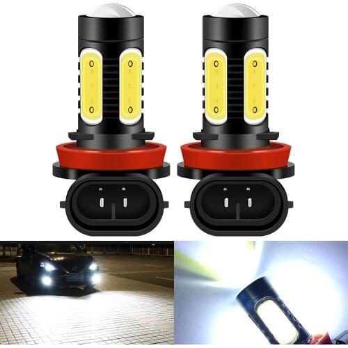 2Pcs H8 H11 LED Car Fog Lights Bulbs 9005 HB3 9006 HB4 H7 PSX24W Lamp Auto Day Driving Super Bright 6000K White Blue Yellow 12V