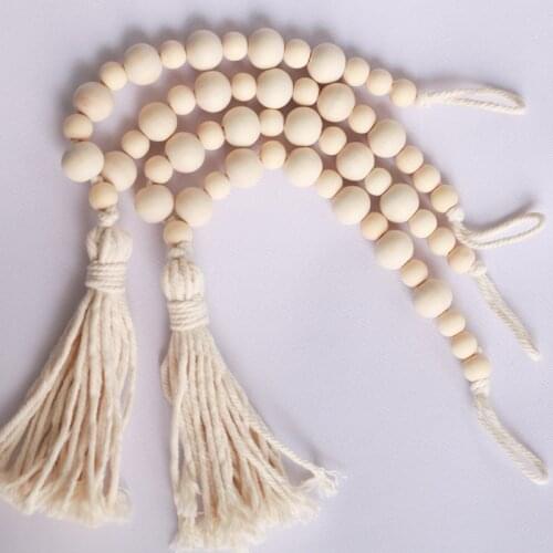 2 Pieces Handmade Beaded Curtains with Tassels Curtain Accessories Home Decoration Accessories
