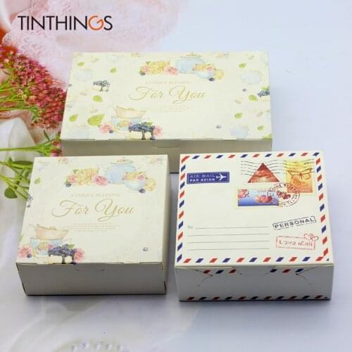 20PCS Paper Box For Packing Gift Kids Toy Candy Cookies Cup Cake Boxes Wedding Gift Packaging Favors Envelope Tea Set