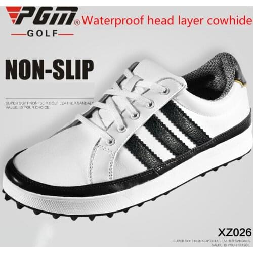 2018 PGM Sneakers Men Golf Shoes Summer Super Soft Anti-skid Waterproof Sport Shoes For Men Head Layer Cowhide Board Shoes