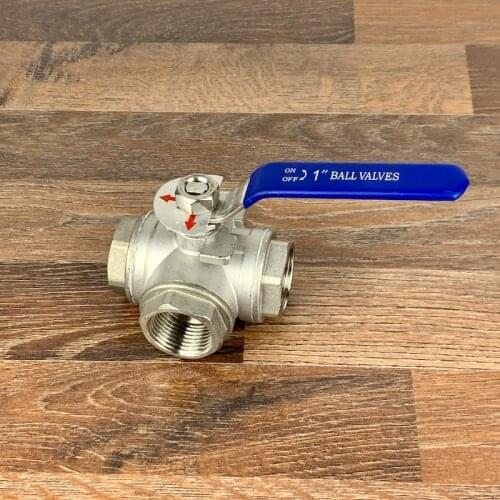3-way Ball Valve 1 1/2" , Stainless steel 304