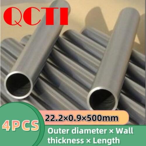 4Pcs Gr9 22.2×0.9×500mm Industrial Ti Pipe Pure Titanium Hollow Tube Polished Seamless Titanium Tube for Bicycle or CP