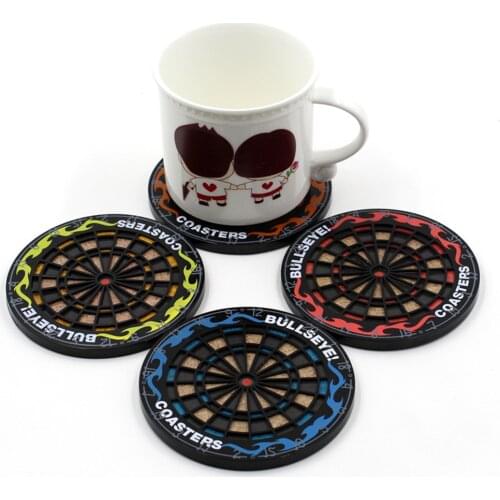 4pcs Creative Dart Board Cup Mat Heat Resistant Drink Coaster Beer Beverage Drink Cup Mat Pad Placemat Kitchen Utensils