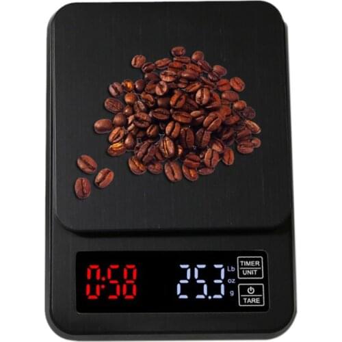 5kg Digital Drip Coffee Scale with Timer 5000g/0.1g Kitchen Scales USB Electronic Food Scale