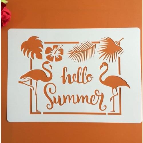 A4 29 * 21cm Flamingo Mandala DIY Stencils Wall Painting Scrapbook Coloring Embossing Album Decorative Paper Card Template