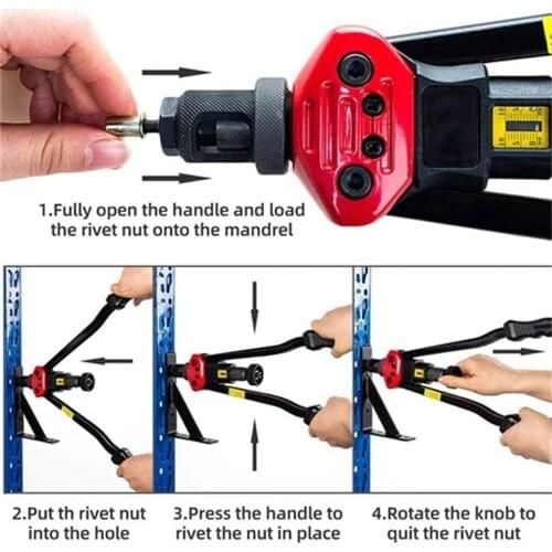 11'' 260mm Premium Automatic Rivet Tool Set Manual Rivet Gun Hand Tool Hand Threaded Rivet Nut Gun Insert Manual Riveter Rivnut