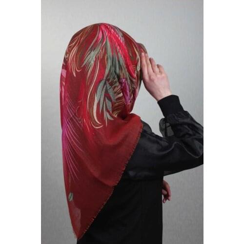 BLUELİFE SHİNE PATTERNED SILVERY LINEN SCARF-DESEN-01-RENK-13