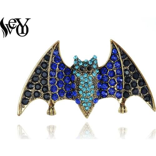 VEYO Cute Bat Rhinestone Brooches Trendy Coat Scarf Brooch Pins for Women Fashion Jewelry Gift